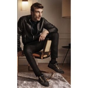 Jimmy Choo Star Studded Rabbit Fur Interior Bordeaux Suede Sneakers Metal Eyelet